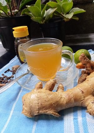 Foto resep Teh jahe untuk batuk dan radang tenggorokan
