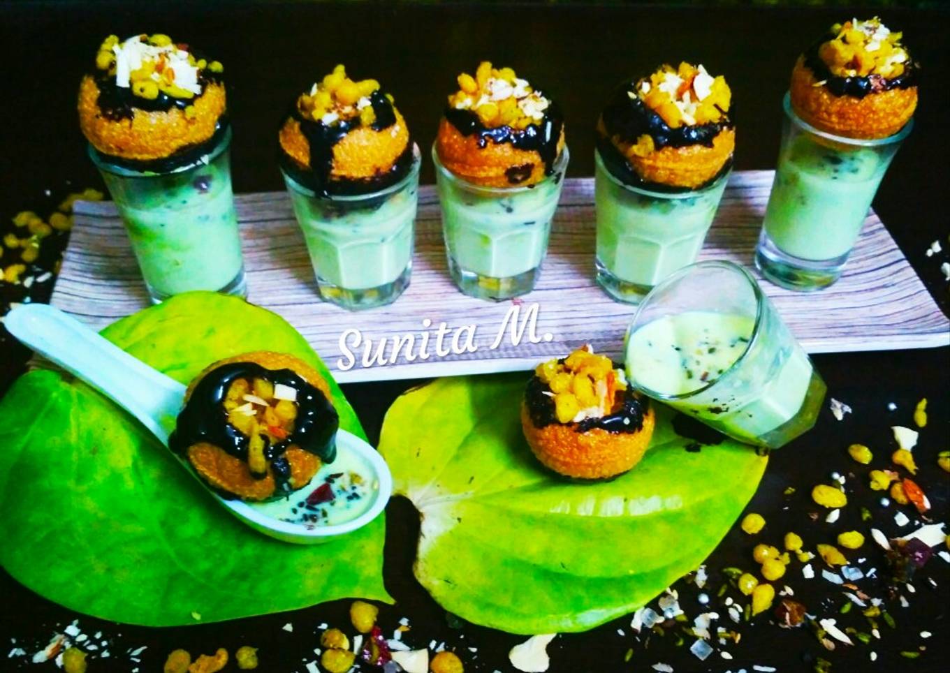 Boondi-Golgappa with Paan Basundi shot