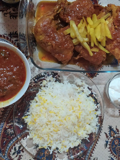 عکسی از دستور پلو و خورشت مرغ