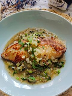 甜酒釀煎比目魚 的食譜成品照片