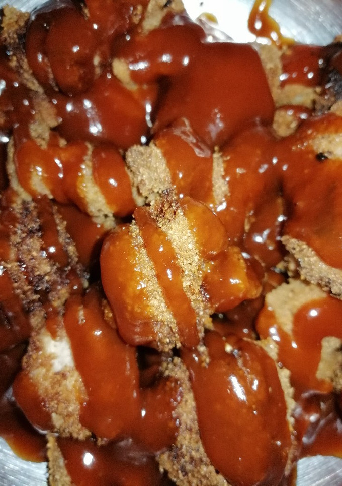 Una foto de Costillas fritas con salsa barbacoa