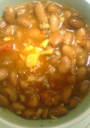 A picture of American beef n bean chili.