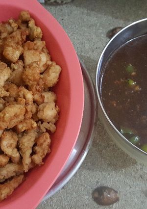 Foto resep Ayam tepung saus lada hitam