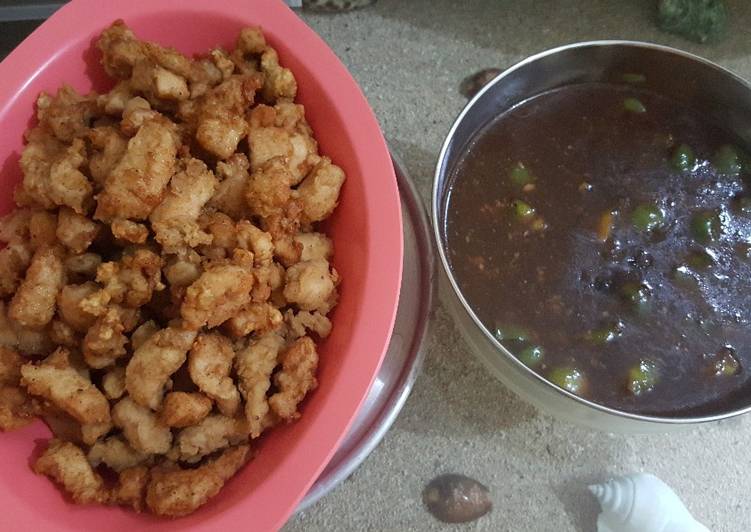 Ayam tepung saus lada hitam