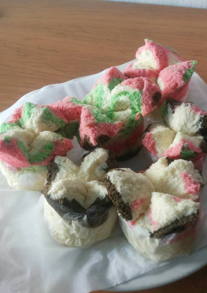 Foto resep bolu kukus pelangi