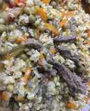 Strogonoff con verduras y arroz integral
