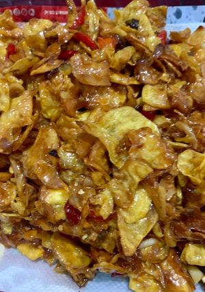 Foto resep Criping ubi jalar bumbu pedes manis