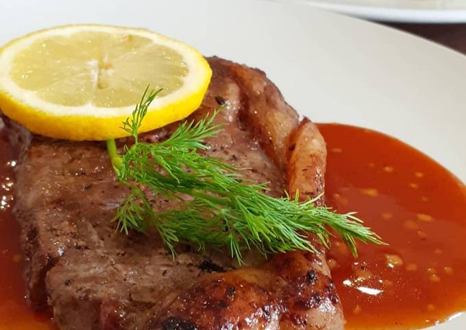 Resep Beef Steak with Red Wine Sauce Anti Gagal