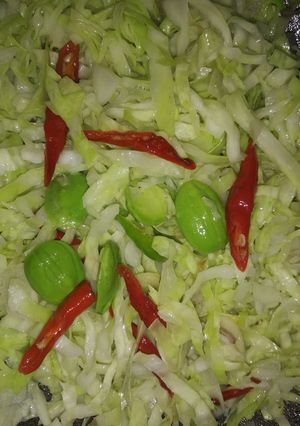 Foto resep Kubis tumis Pete pedas