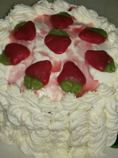 Una foto de Tarta de fresas y nata