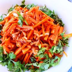 A picture of Korean carrot salad.