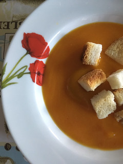 A picture of Creamy carrot soup.