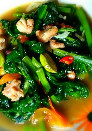 Foto resep Oseng Sawi Ayam n Pete