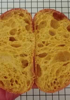 Foto resep Kunyit Lada Hitam Sourdough Bread (Open Bake Method - Oven Tangkring)