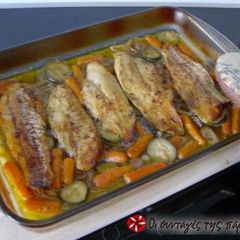 Cod fillet with wine, honey, mustard and thyme A picture of Cod fillet with wine, honey, mustard and thyme.