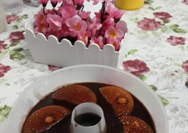 Agar-agar Jelly coklat biskuit regal