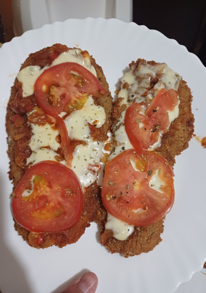 Una foto de Milanesa de Berenjena Napolitana Riquísima