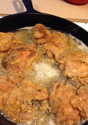 A picture of Grandmas fried chicken.