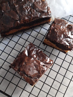 Foto resep Dark choco brownies with banana bread