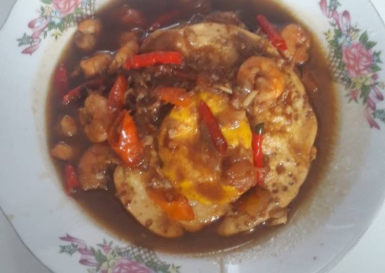 Resep Telor ceplok udang saus tiram yang Sempurna
