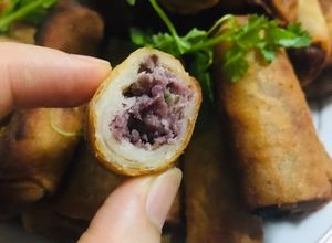 Hình của món Chả giò khoai lang tím.