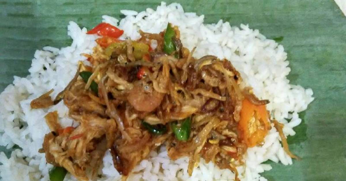  Resep  Nasi  bakar  isi ayam and teri  Medan  pedasss oleh 