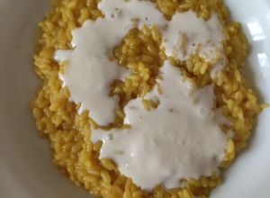 Foto di Risotto allo zafferano con crema di brie