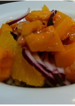 Una foto de Ensalada de lentejas, cítricos y comino para dietas de adelgazamiento