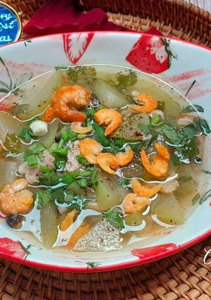 Hình của món Canh bí nấu tôm thịt.