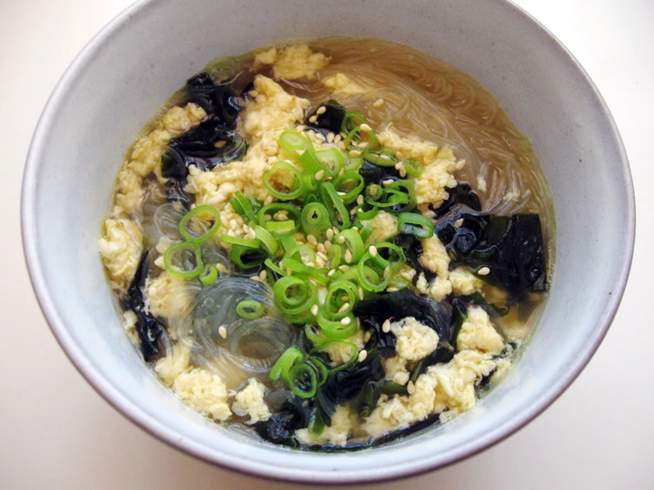 Easy Way Prepare Wakame, Egg & Harusame Soup the Delicious Tasty