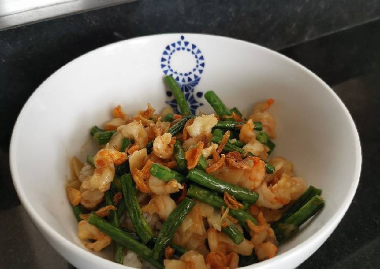 Udang Sautéed dengan Kacang Panjang