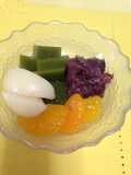 Green tea anmitsu sweet