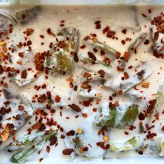 A picture of Green Pepper Borani (Green Pepper with Yoghurt Side Dish).