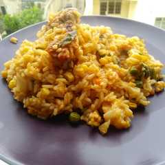 Una foto de Arroz a la jardinera sin muchas especias
