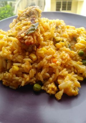 Una foto de Arroz a la jardinera sin muchas especias