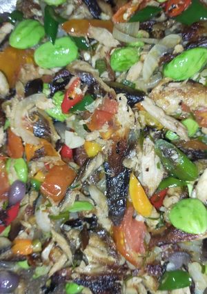 Foto resep Tumis pedas ikan salem asap pete
