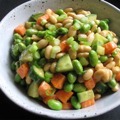 A picture of Soy Bean Salad with Miso Wasabi Sauce.