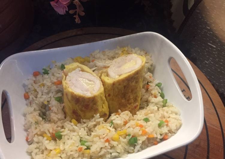 Cara Gampang Membuat Butter Rice n Chicken cheese rol yang Enak