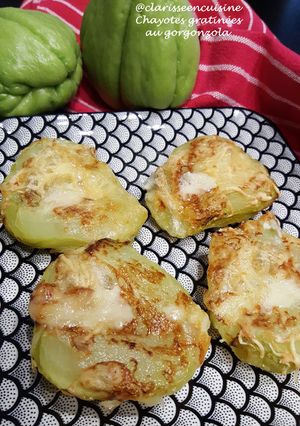 Une photo de Chayotes gratinées au gorgonzola