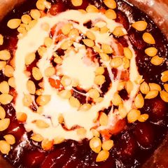 A picture of Apricots custard dessert.