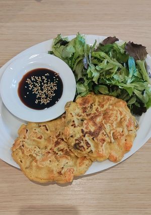 Foto di Pancake salati di verdure vegan
