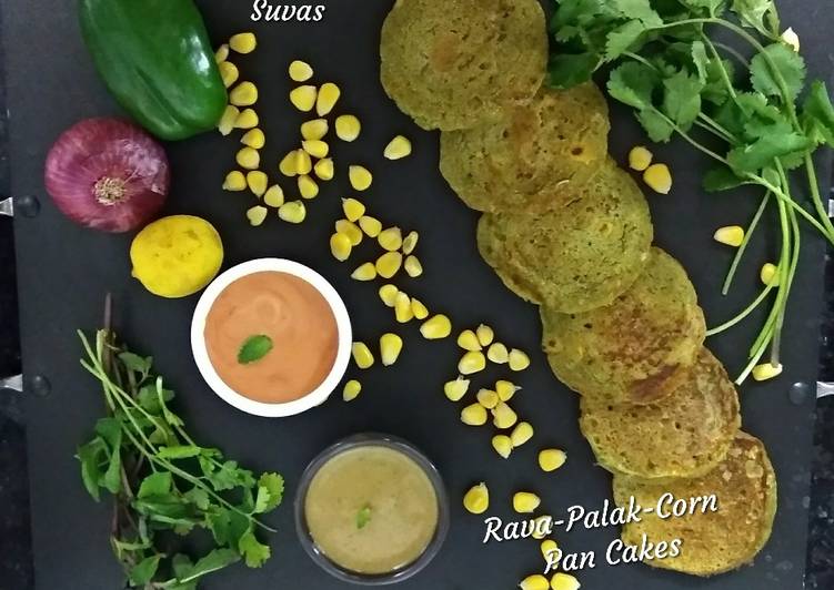 Rava-Palak-Corn Mini Pancakes