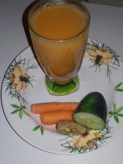 A picture of Carrot,cucumber n ginger drink.