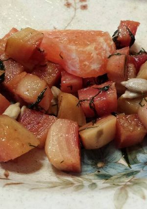A picture of Garam Masala Dill Blood Orange Beet Salad.