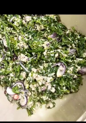 A picture of Kerabu Pakis/Pucuk Paku ala Thai (Fiddlehead Fern Salad Thai Style).