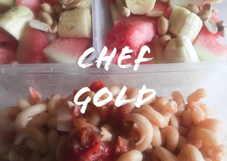 Steps to Prepare Any-night-of-the-week Macaroni/ fruit salad with peanut