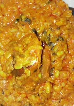 A picture of Ukwa with bitterleaf.