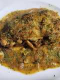 Bistec con muslo de pollo