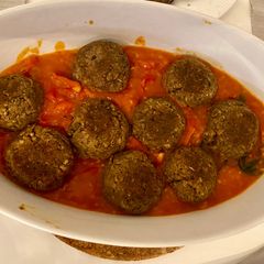 A picture of Walnut "meat"balls, Vegan.