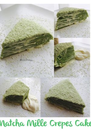 Foto resep Matcha (Green Tea) Mille Crepes Cake